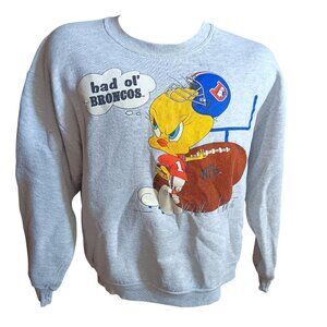 Vintage 1993 Warner Bros Tweety Denver Anti Broncos Sweatshirt NFL Football
